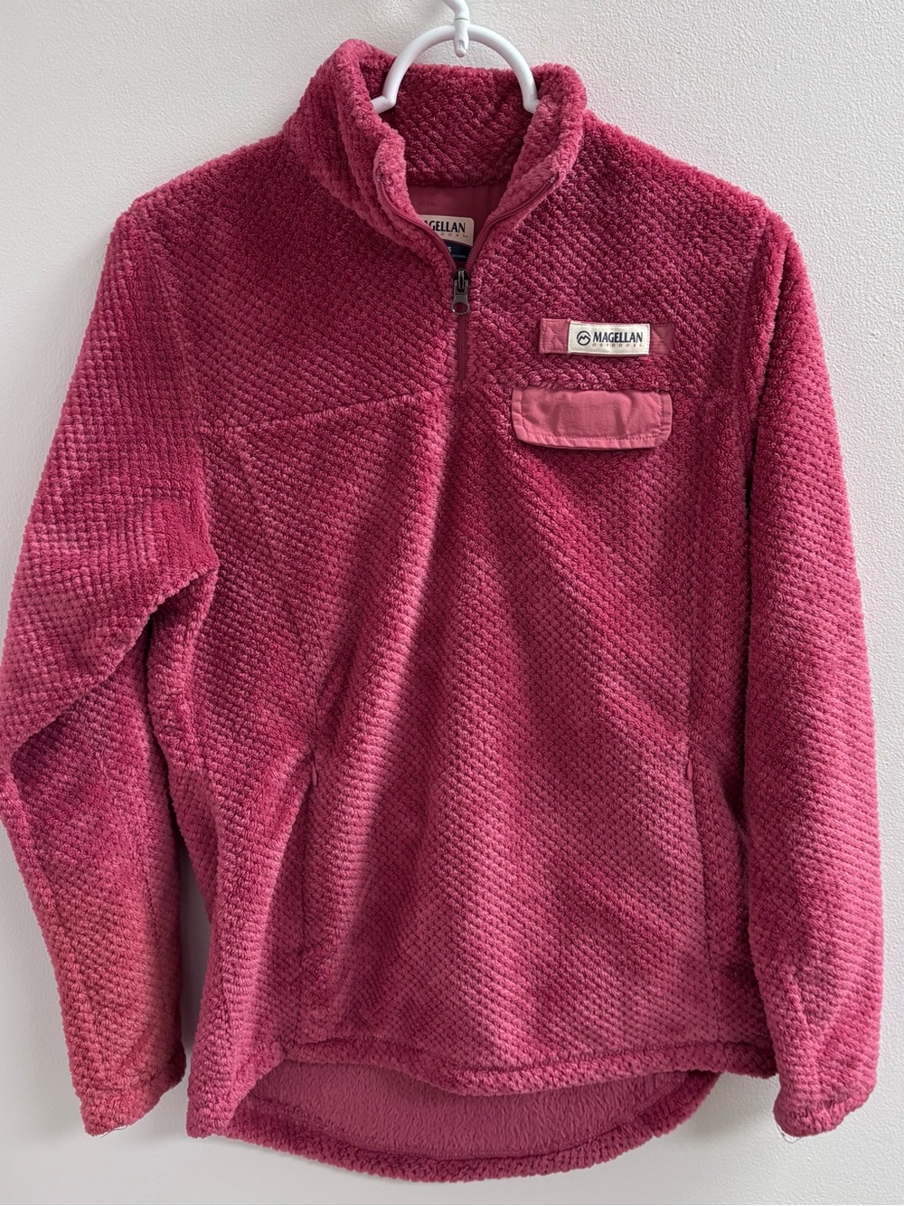 Magellan Outdoors Classic Fit Sherpa Quarter Zip Pullover Pink XS Cozy Fleece - Picture 1 of 10
